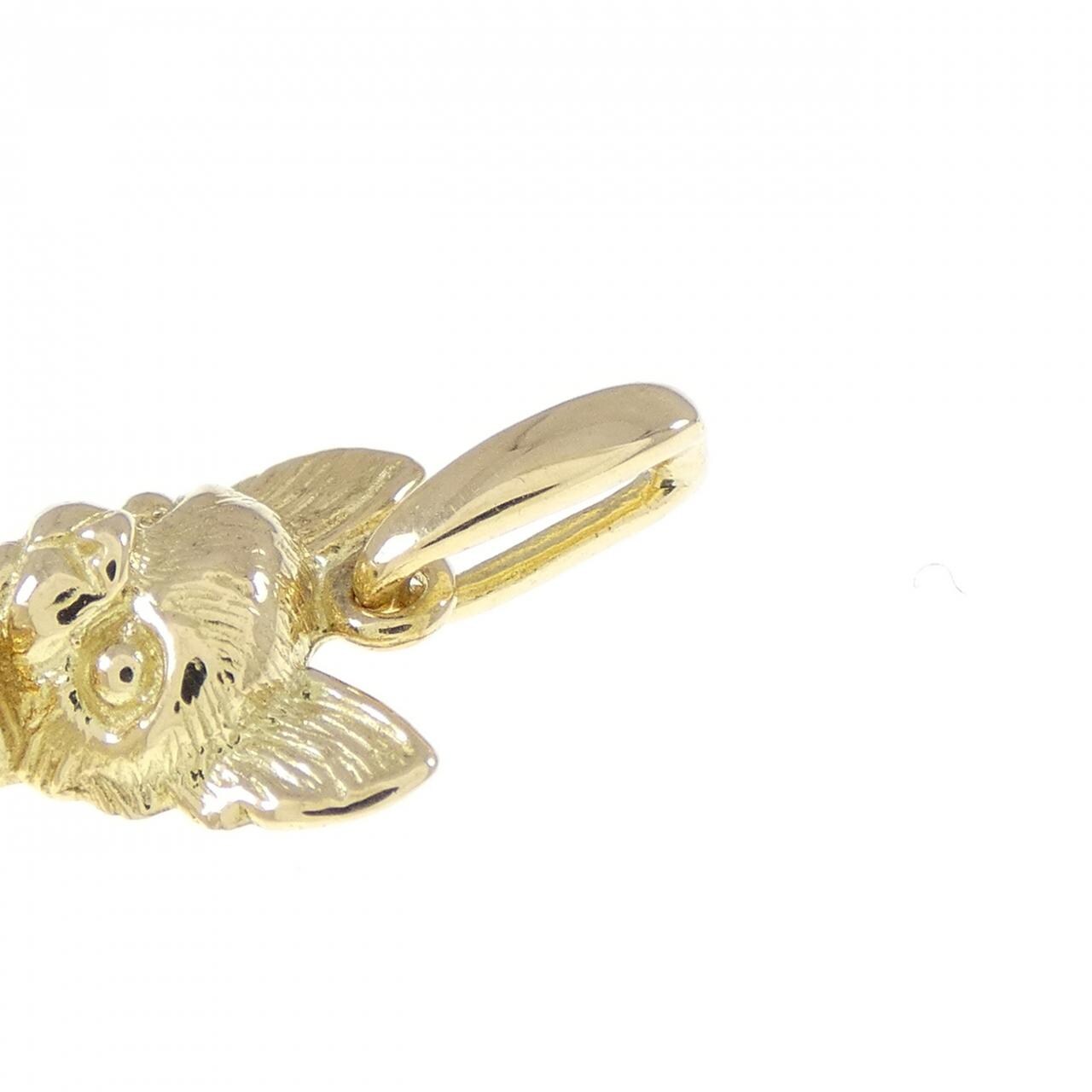 K18YG ドッグ ダイヤモンド ペンダント 0.03CT