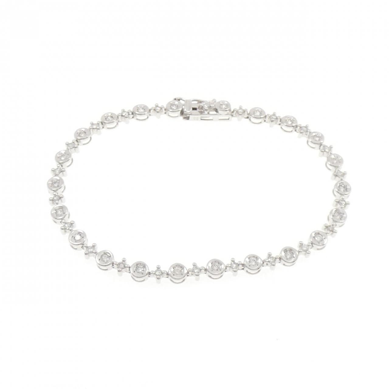 K18WG ダイヤモンド ブレスレット 1.00CT