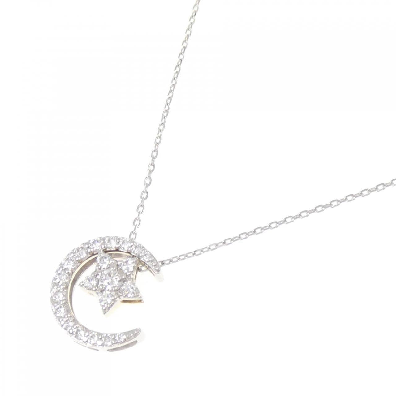 ポンテヴェキオ ムーン×スター ダイヤモンド ネックレス 0.23CT