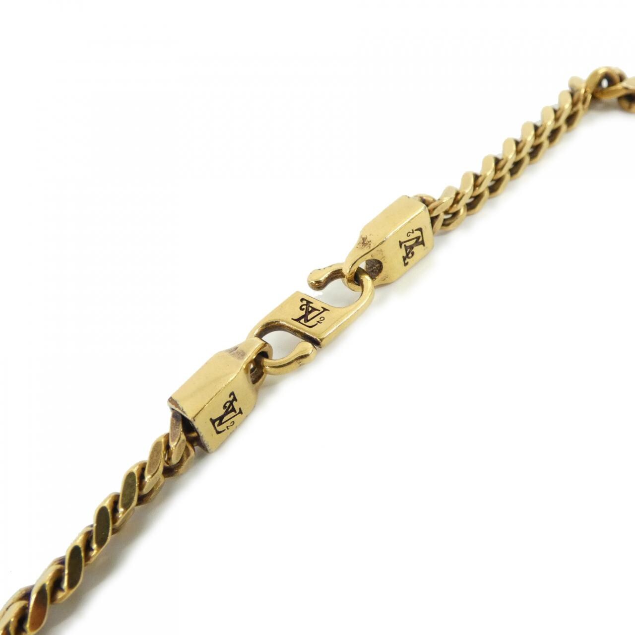 LOUIS VUITTON Collier Squared LV Gold MP2692 Necklace