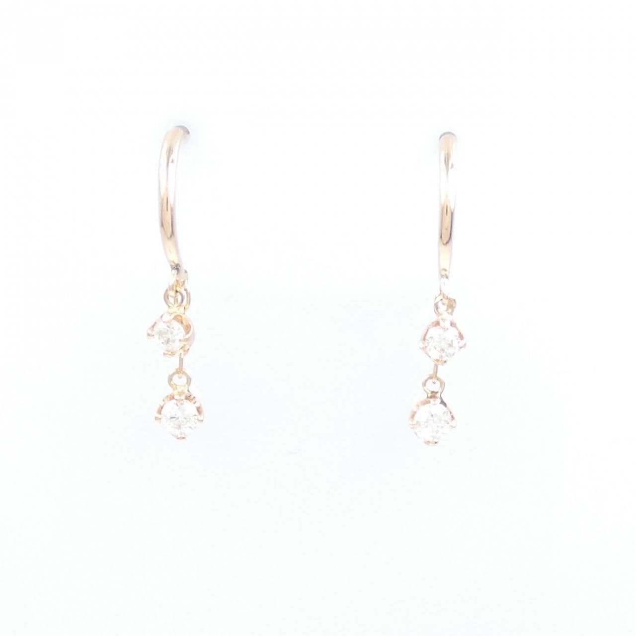 K14PG ダイヤモンド ピアス 0.14CT