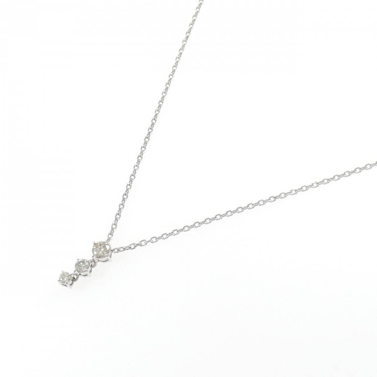 K18WG ダイヤモンド ネックレス 0.20CT