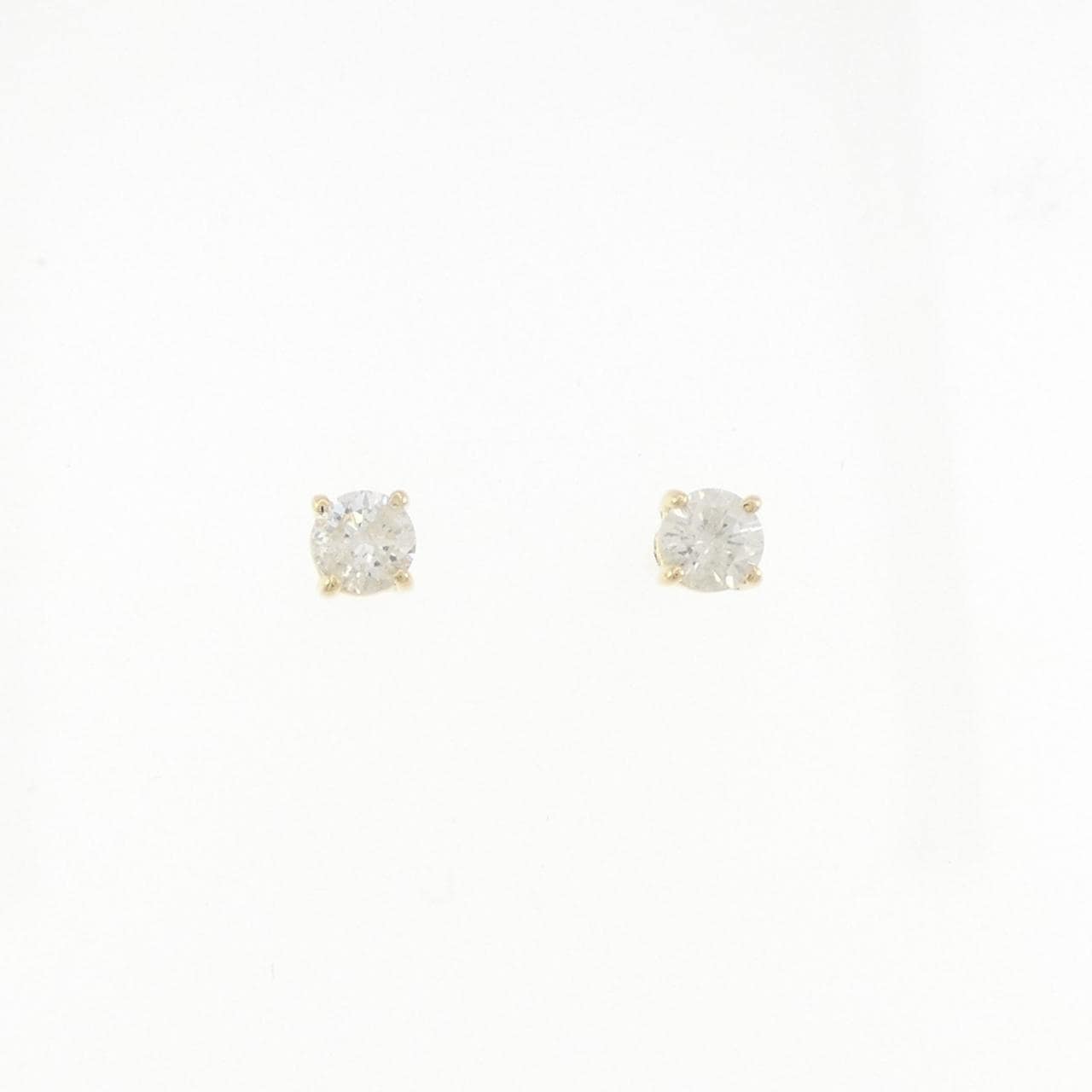K18YG ソリティア ダイヤモンド ピアス 0.66CT