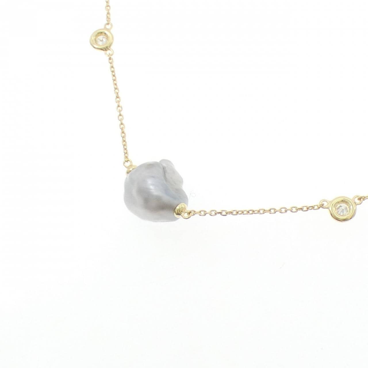 K18YG 黒蝶パール ネックレス