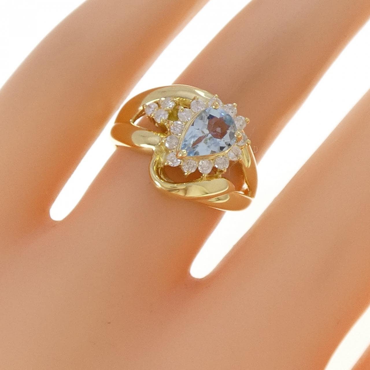 K18YG アクアマリン リング 0.48CT