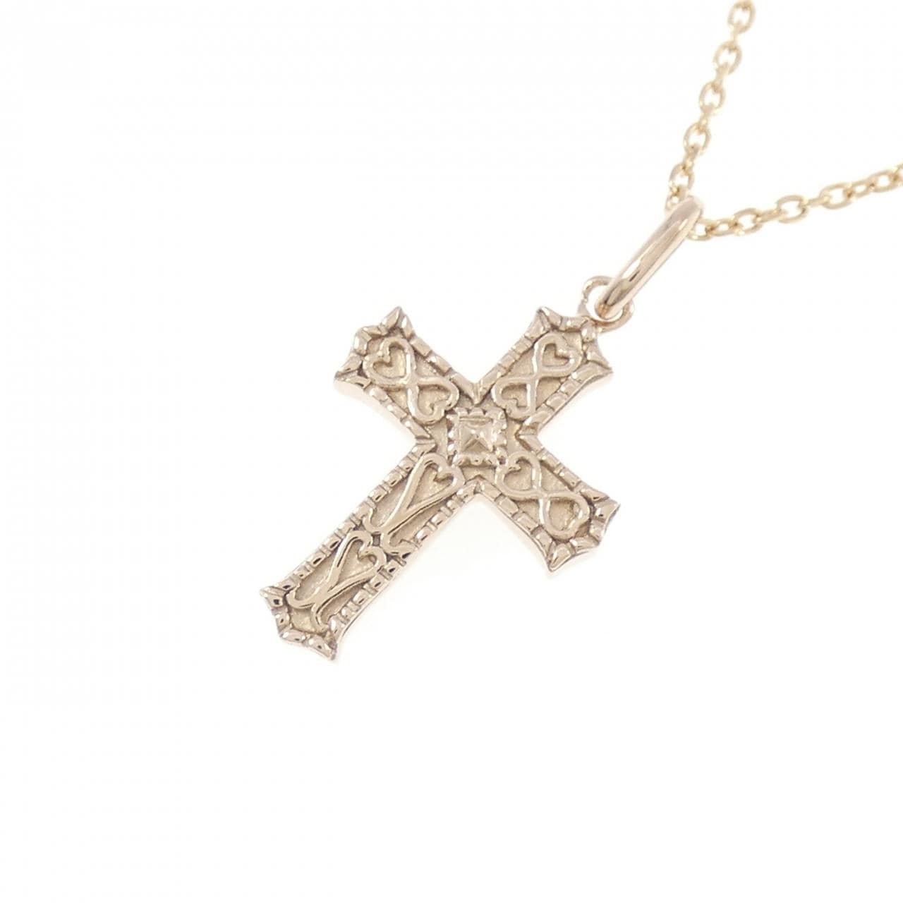 K18PG クロス ネックレス