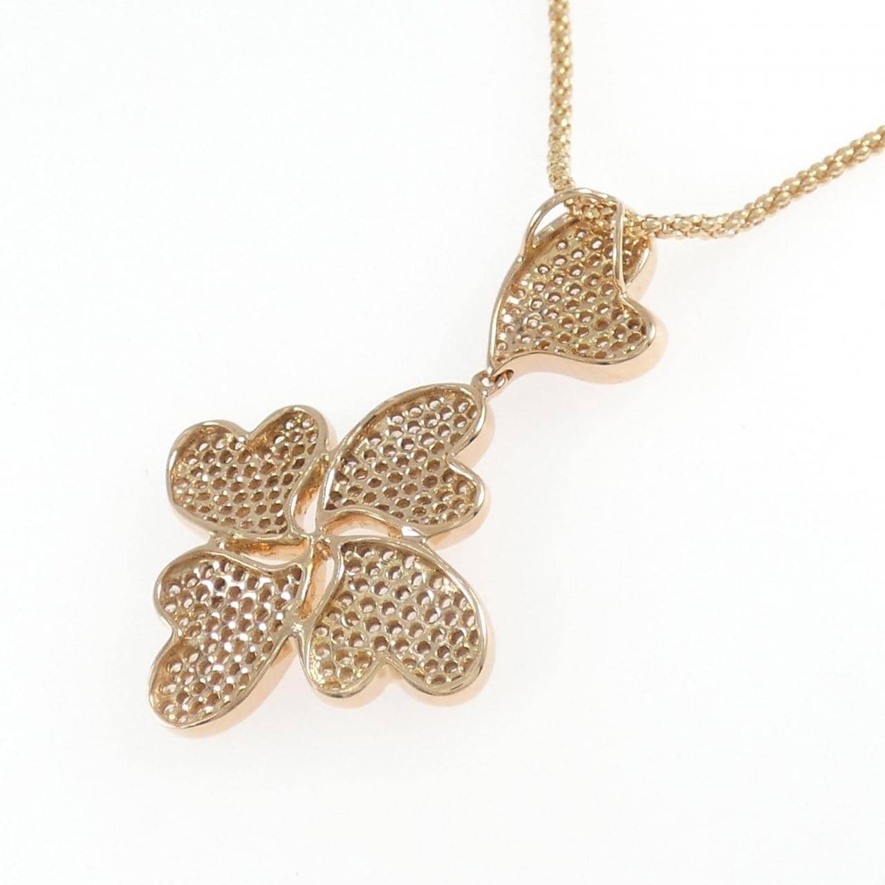 750PG/K18PG ハート ダイヤモンド ネックレス 1.55CT