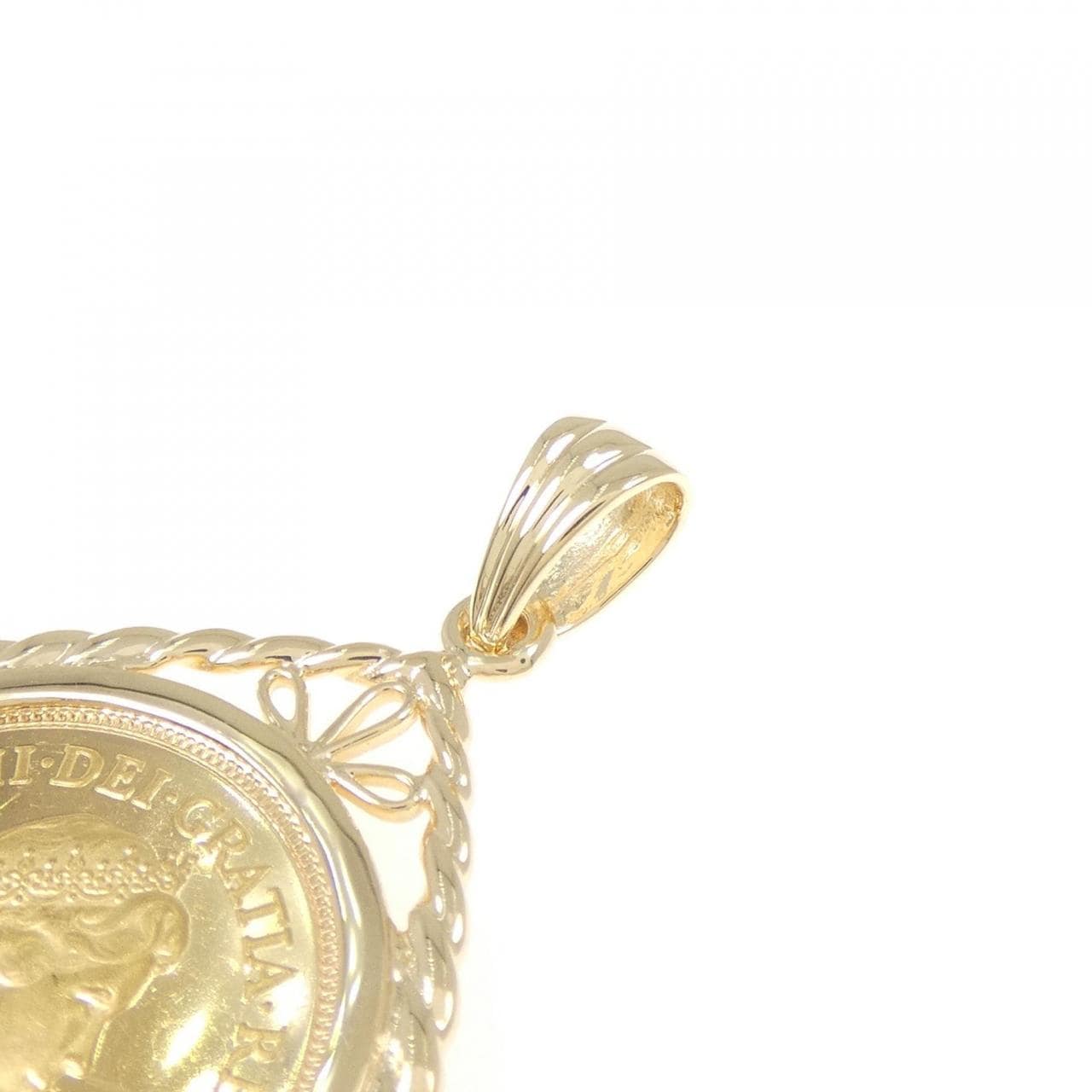 K18YG(枠) コイン ペンダント