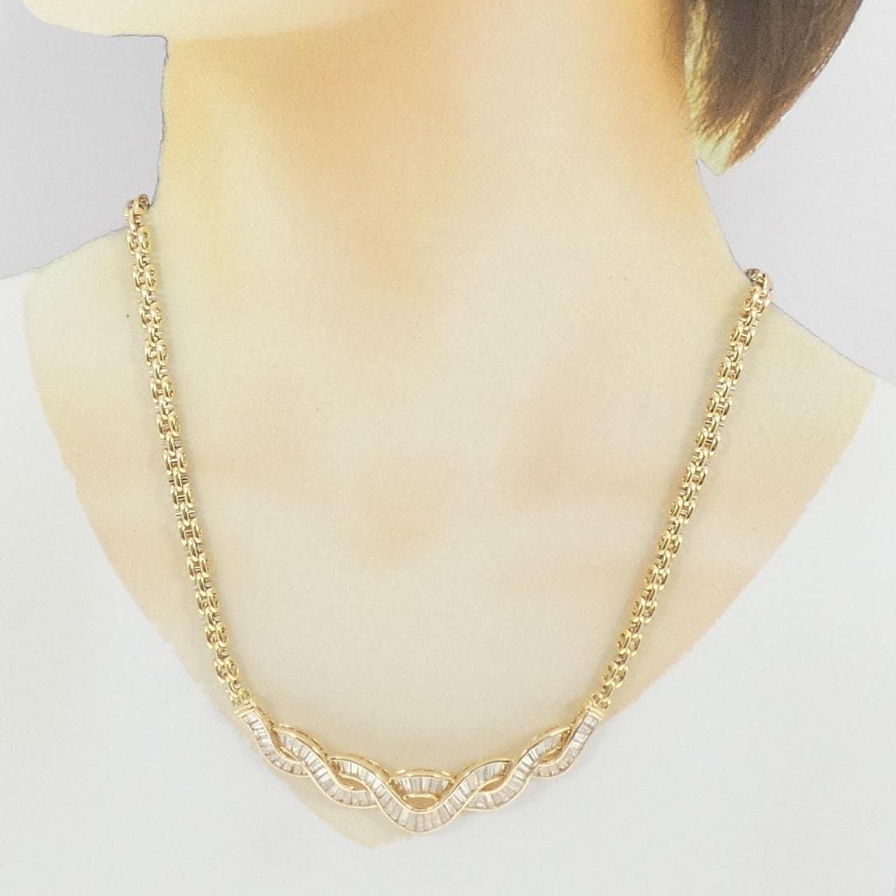 750YG/750WG ダイヤモンド ネックレス 7.50CT