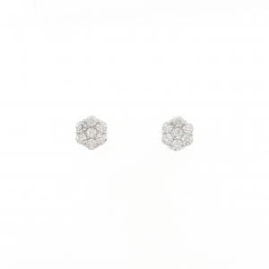 PT900 フラワー ダイヤモンド ピアス 0.40CT
