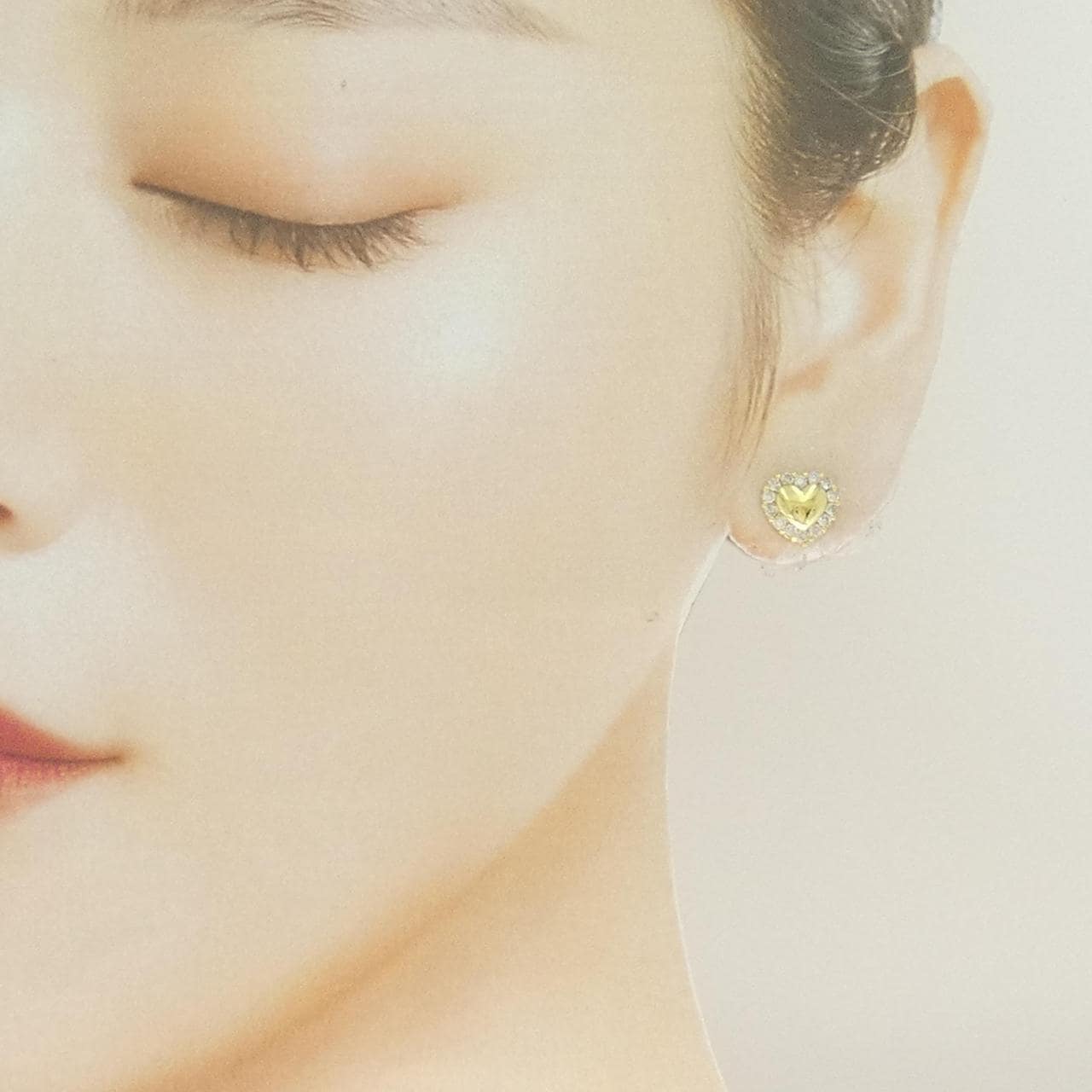 K18YG ハート ダイヤモンド ピアス 0.50CT