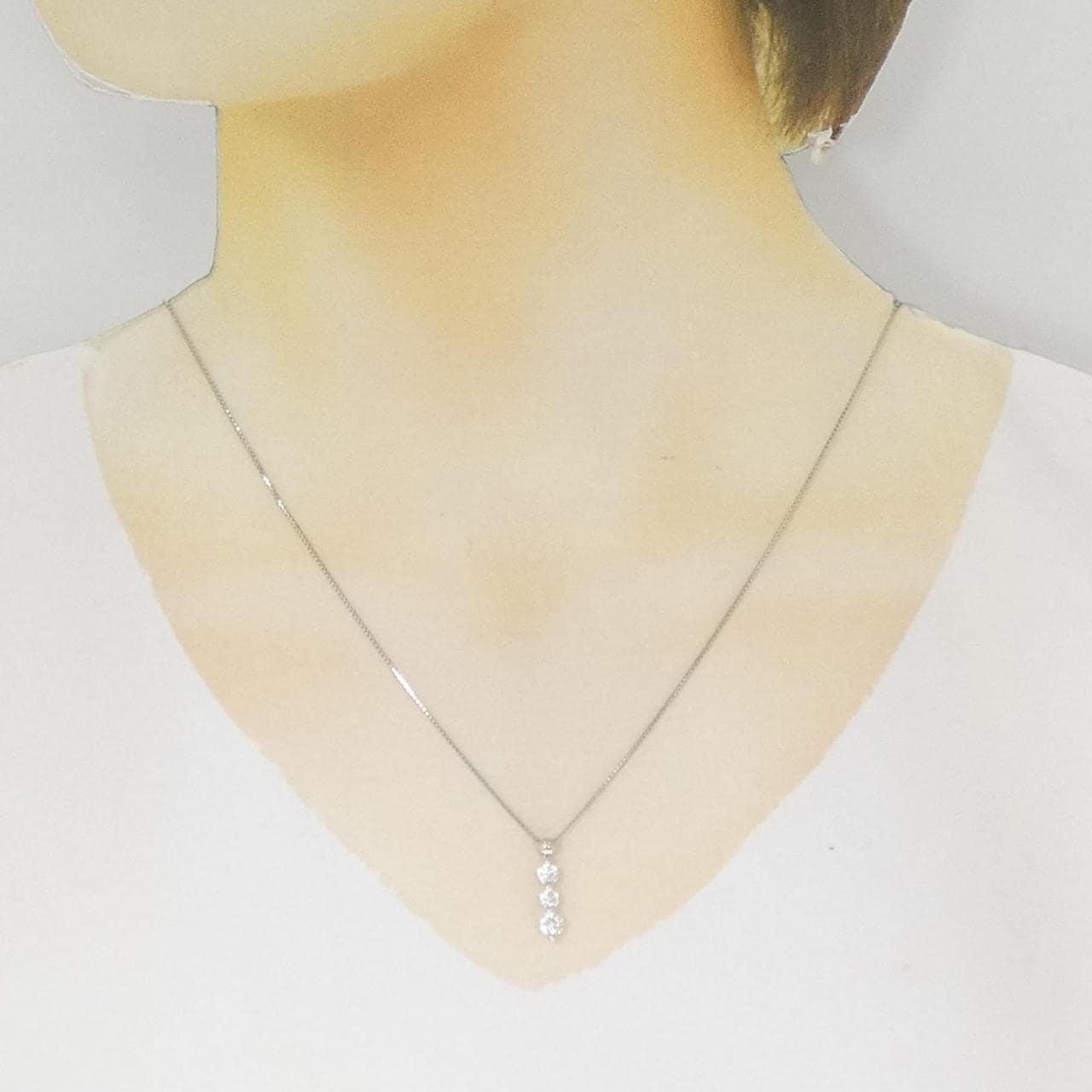 PT Three Stone Diamond Necklace 0.502CT