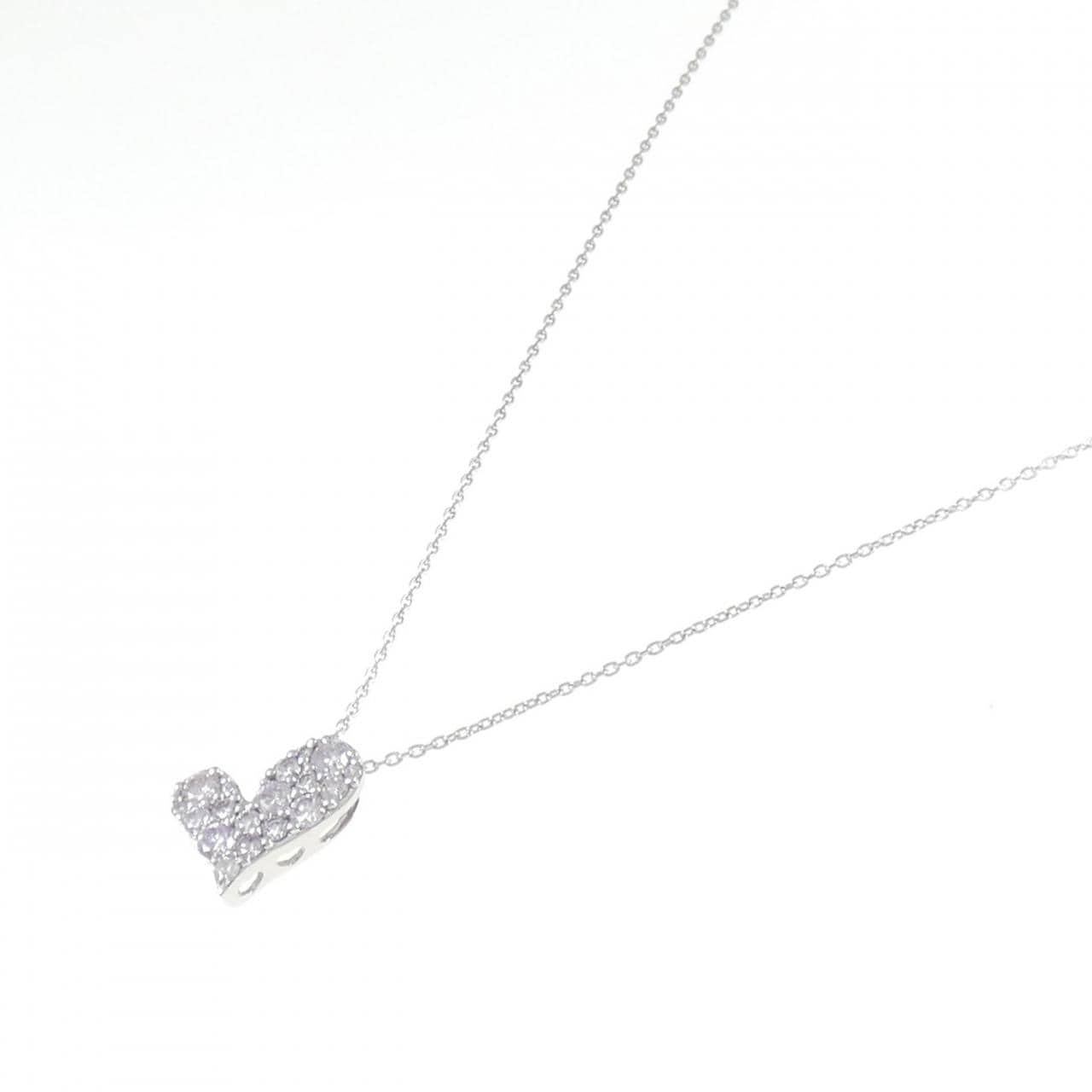 K18WG ハート ダイヤモンド ネックレス 1.00CT