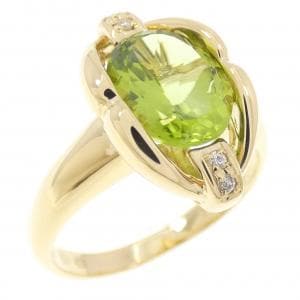 K18YG ペリドット リング 2.71CT