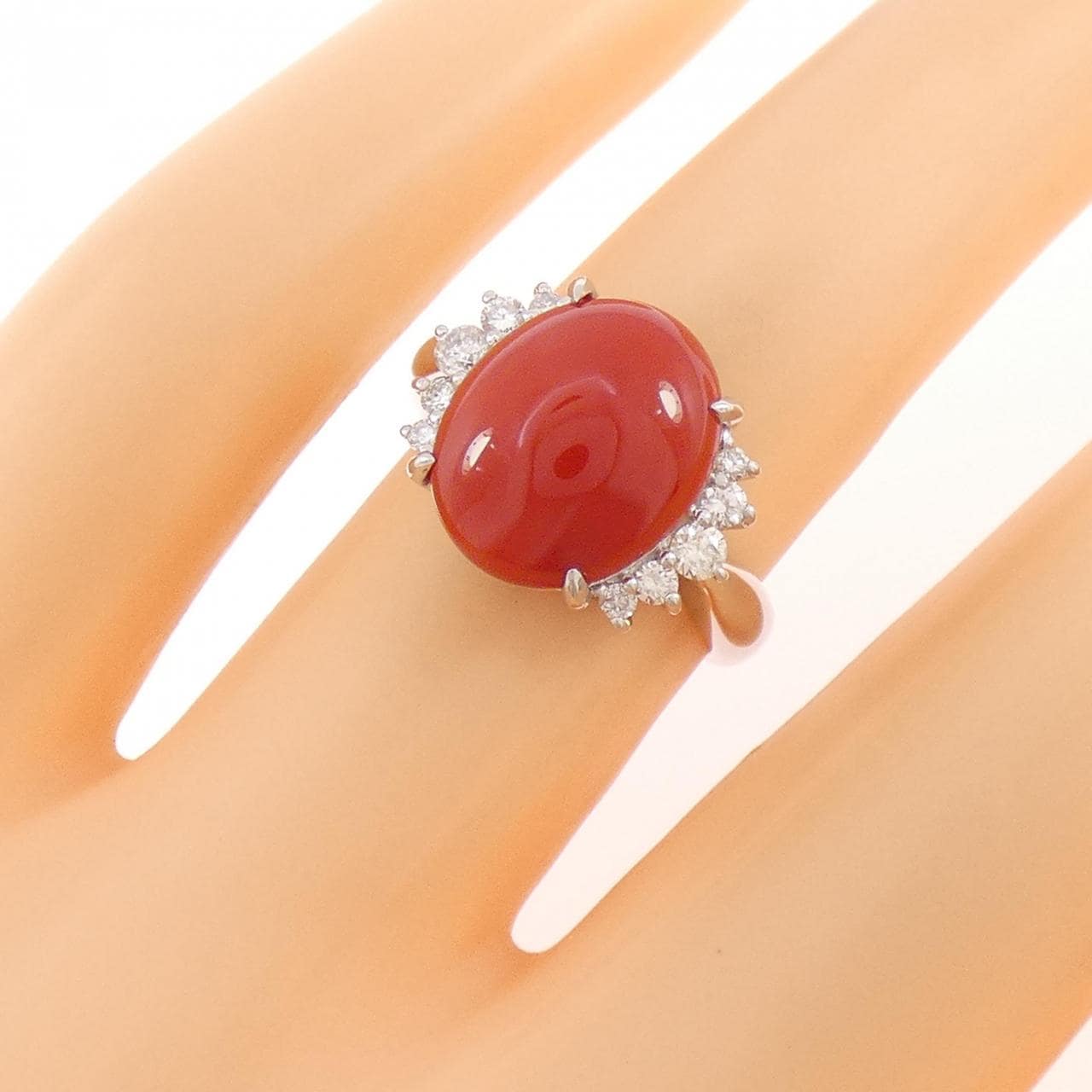 PT900 サンゴ リング 3.14CT