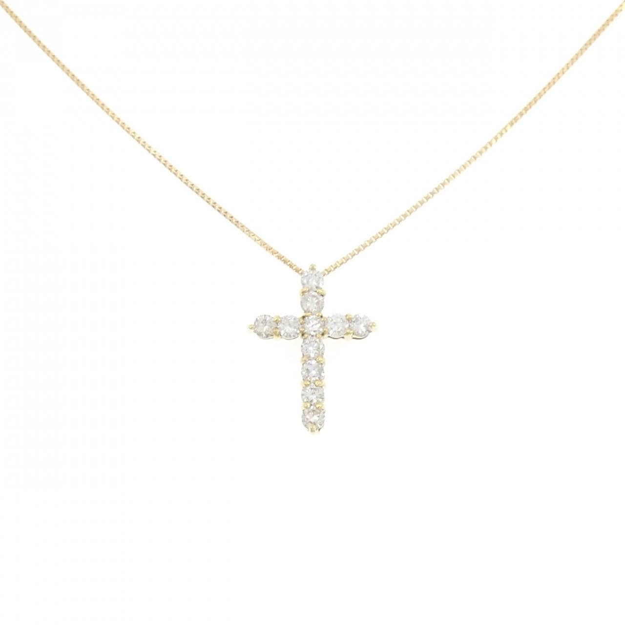 K18YG クロス ダイヤモンド ネックレス 0.50CT