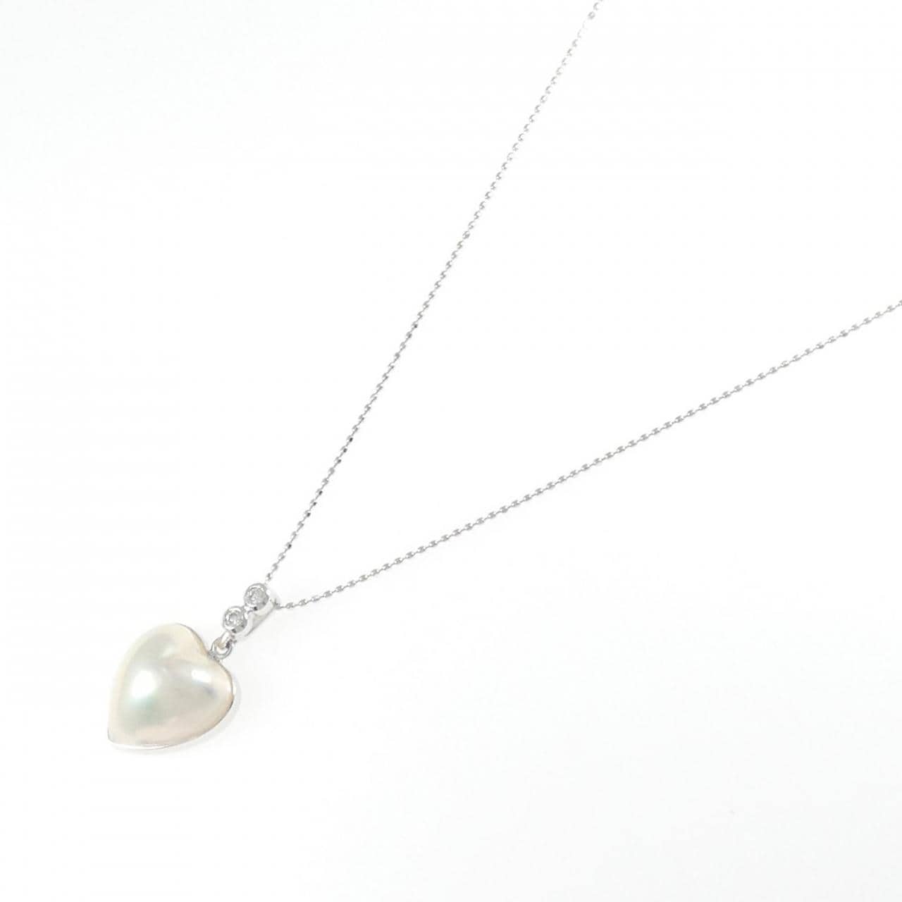 K18WG ハート マベパール ネックレス