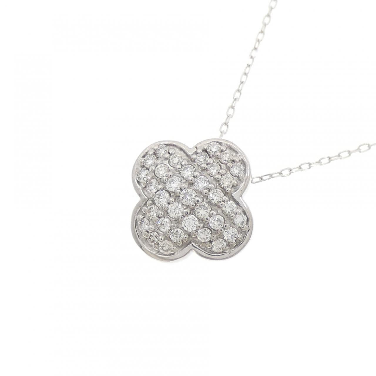 K18WG パヴェ ダイヤモンド ネックレス 0.25CT