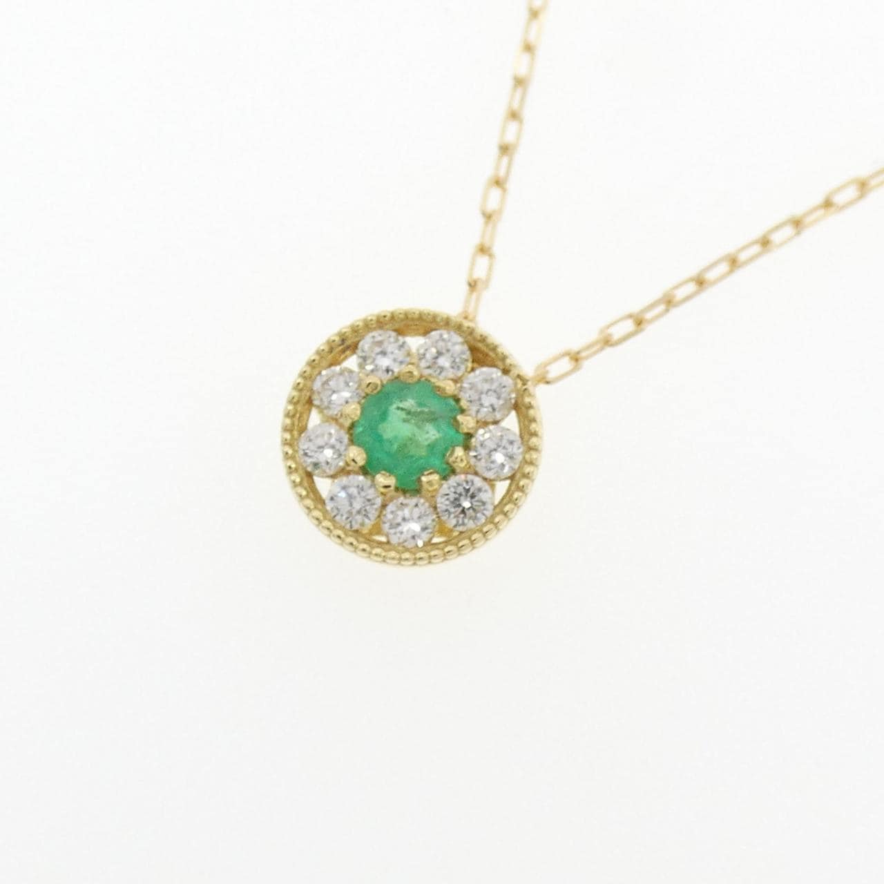K18YG エメラルド ネックレス 0.12CT