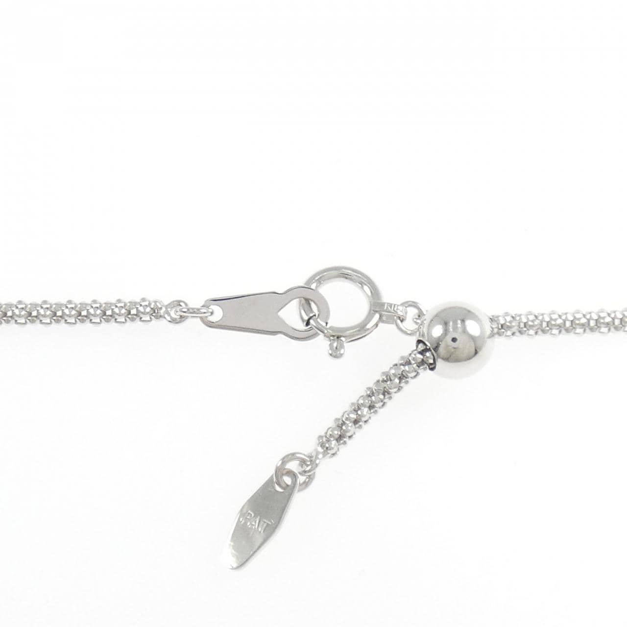 K18WG フラワー 黒蝶パール ネックレス 12.3mm