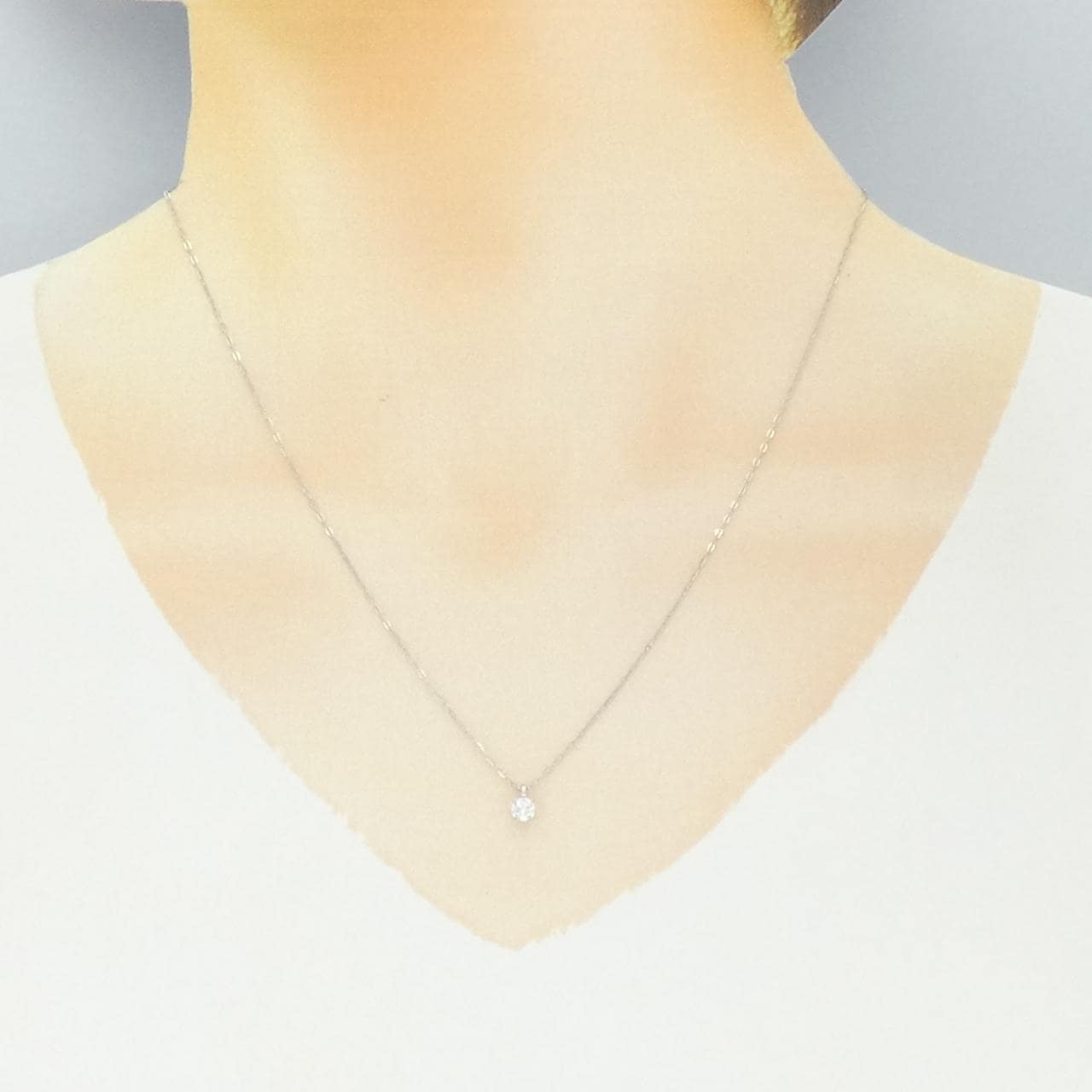PT950 ソリティア ダイヤモンド ネックレス 0.193CT