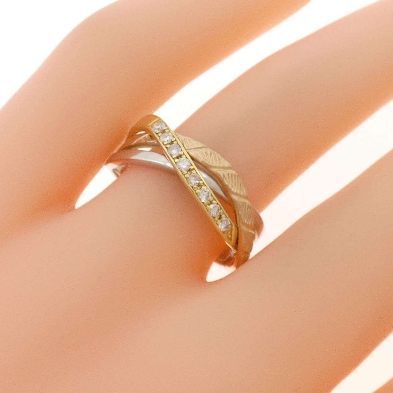 PT900/K18YG/K18PG ダイヤモンド リング 0.11CT