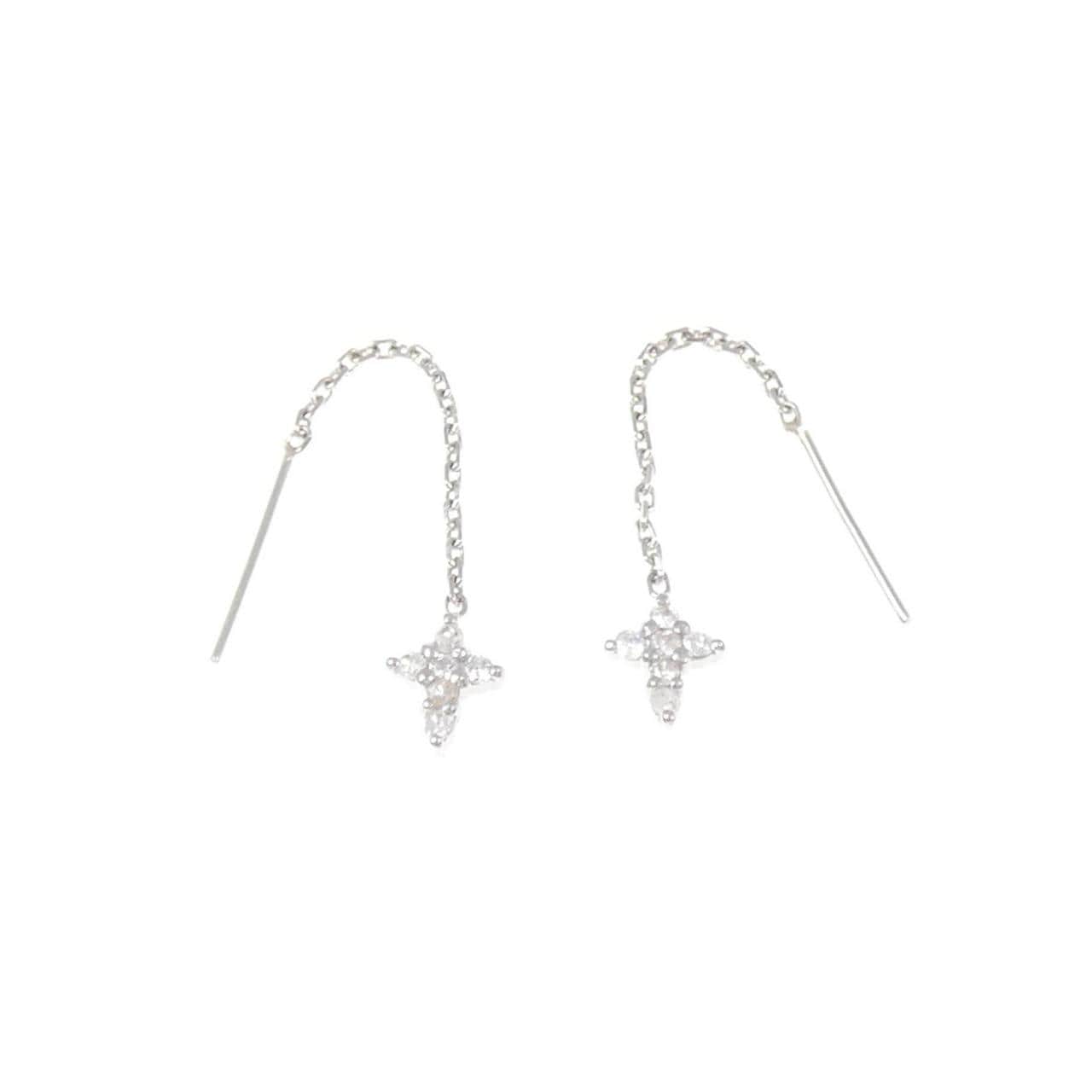 PT900 Cross Diamond Earrings 0.08CT