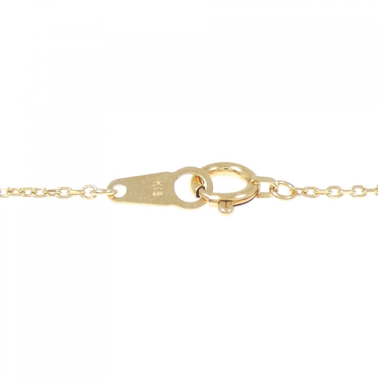 K18YG リボン ルビー ネックレス