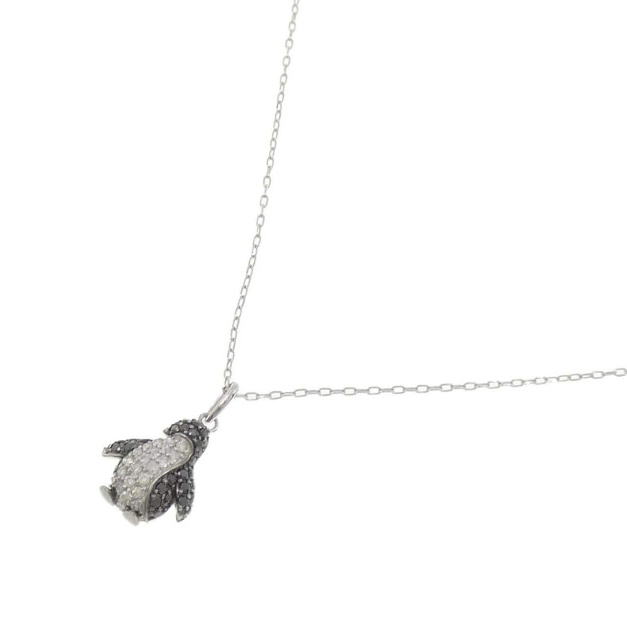 K18WG/K18BG ペンギン ダイヤモンド ネックレス 0.38CT