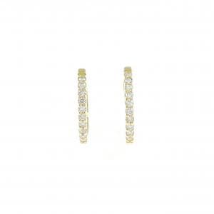 K18YG ダイヤモンド フープ ピアス 0.10CT