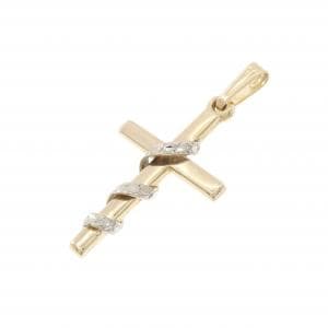 14KYG/14KWG クロス ペンダント