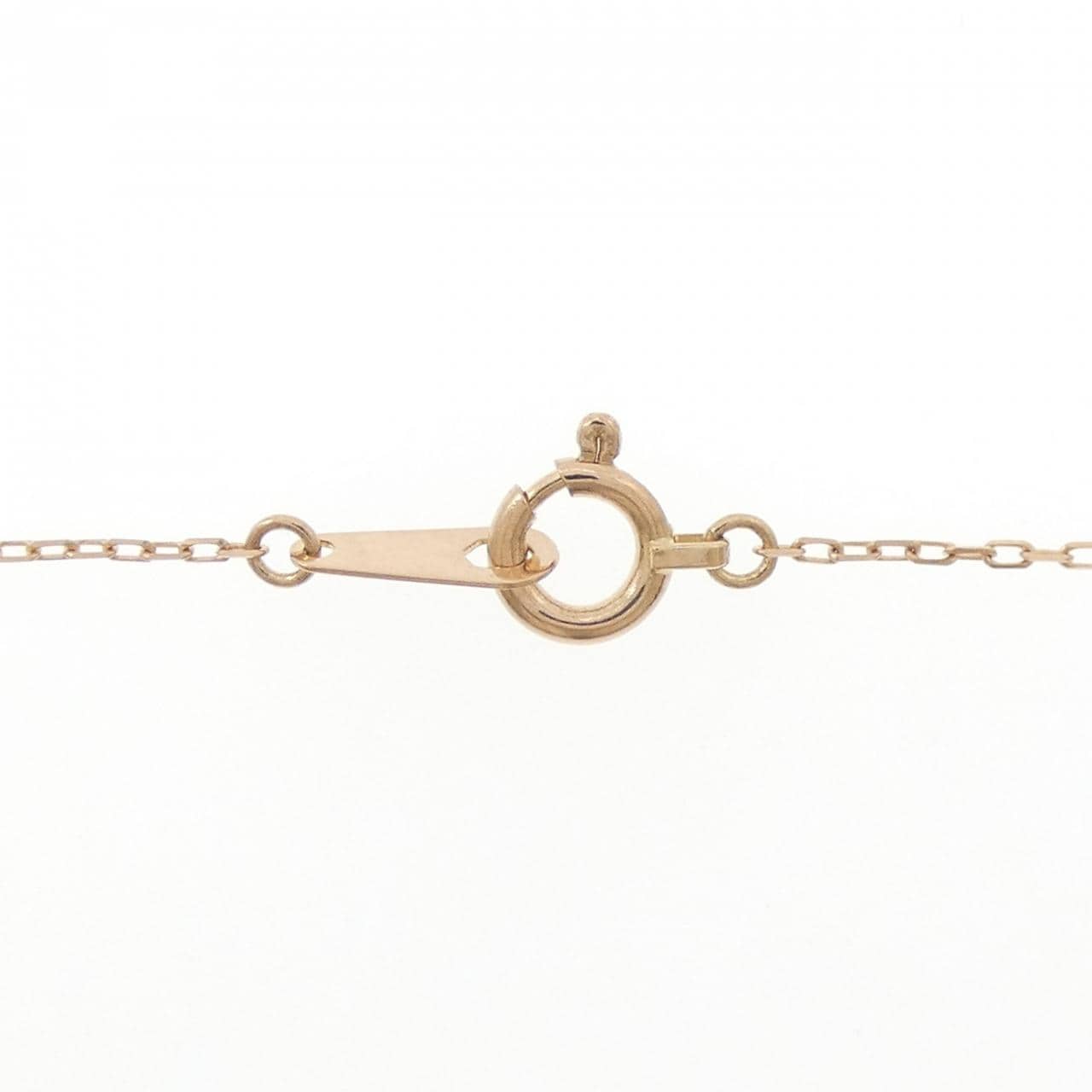 K18PG フラワー ダイヤモンド ネックレス 0.06CT