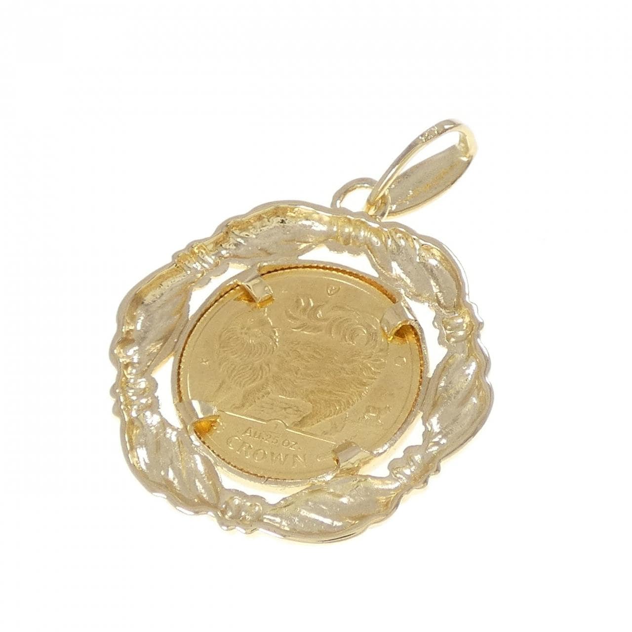 K18YG(枠) コイン ペンダント