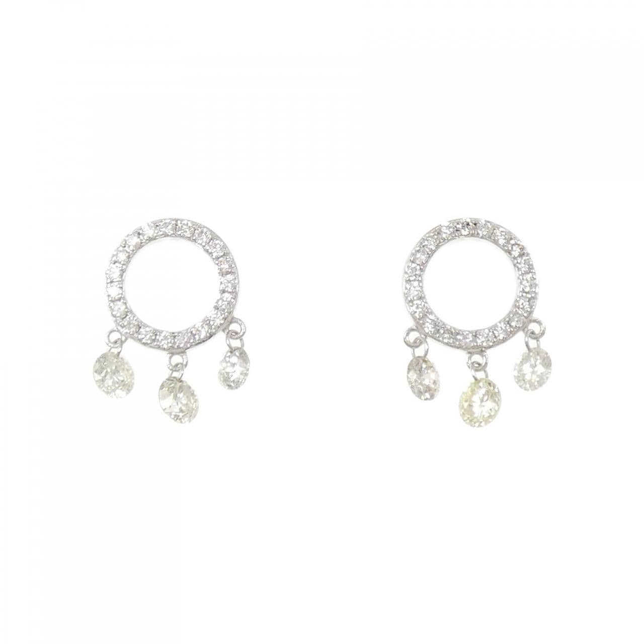 K18WG ダイヤモンド ピアス 1.05CT