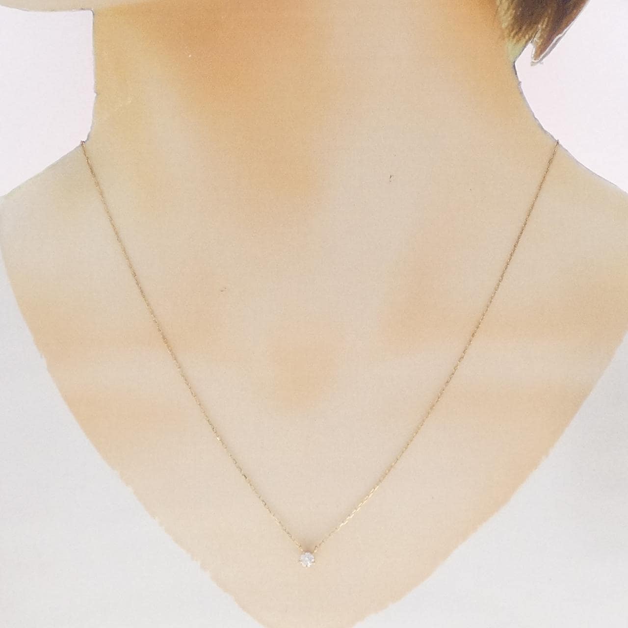 K18YG ソリティア ダイヤモンド ネックレス 0.17CT
