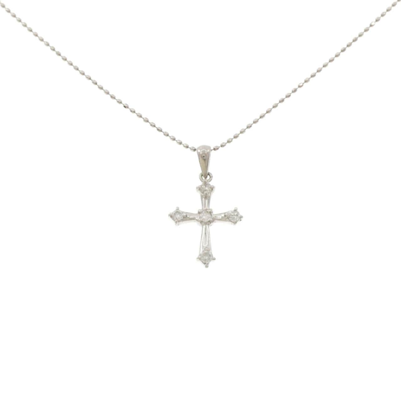 PT900/PT850 クロス ダイヤモンド ネックレス 0.13CT