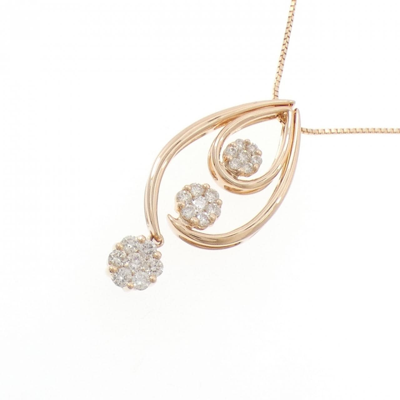 K18PG 2WAY ダイヤモンド ネックレス 0.50CT