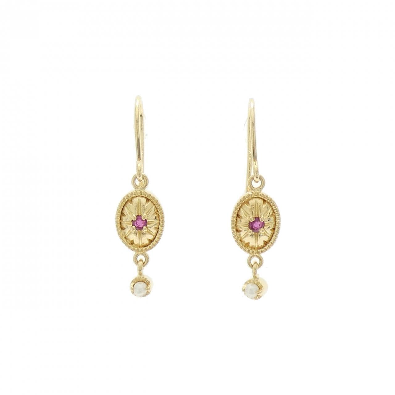 アガット ルビー ピアス