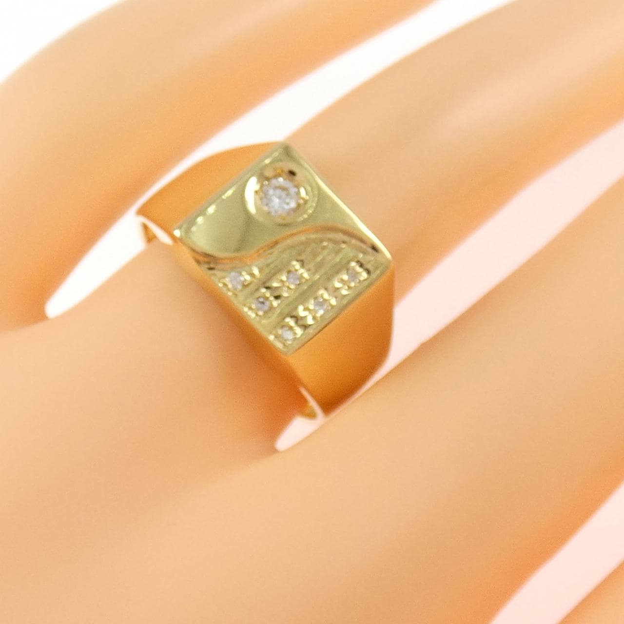 K18YG ダイヤモンド リング 0.12CT