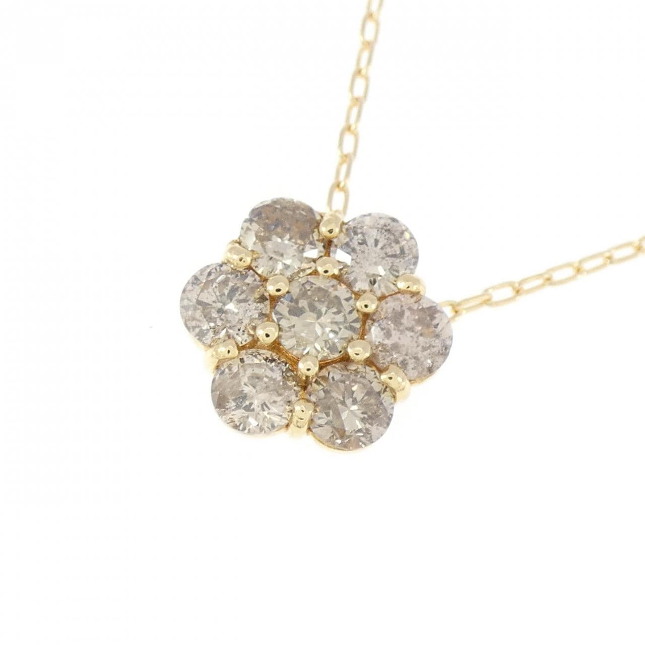 K18YG flower Diamond necklace 0.80CT