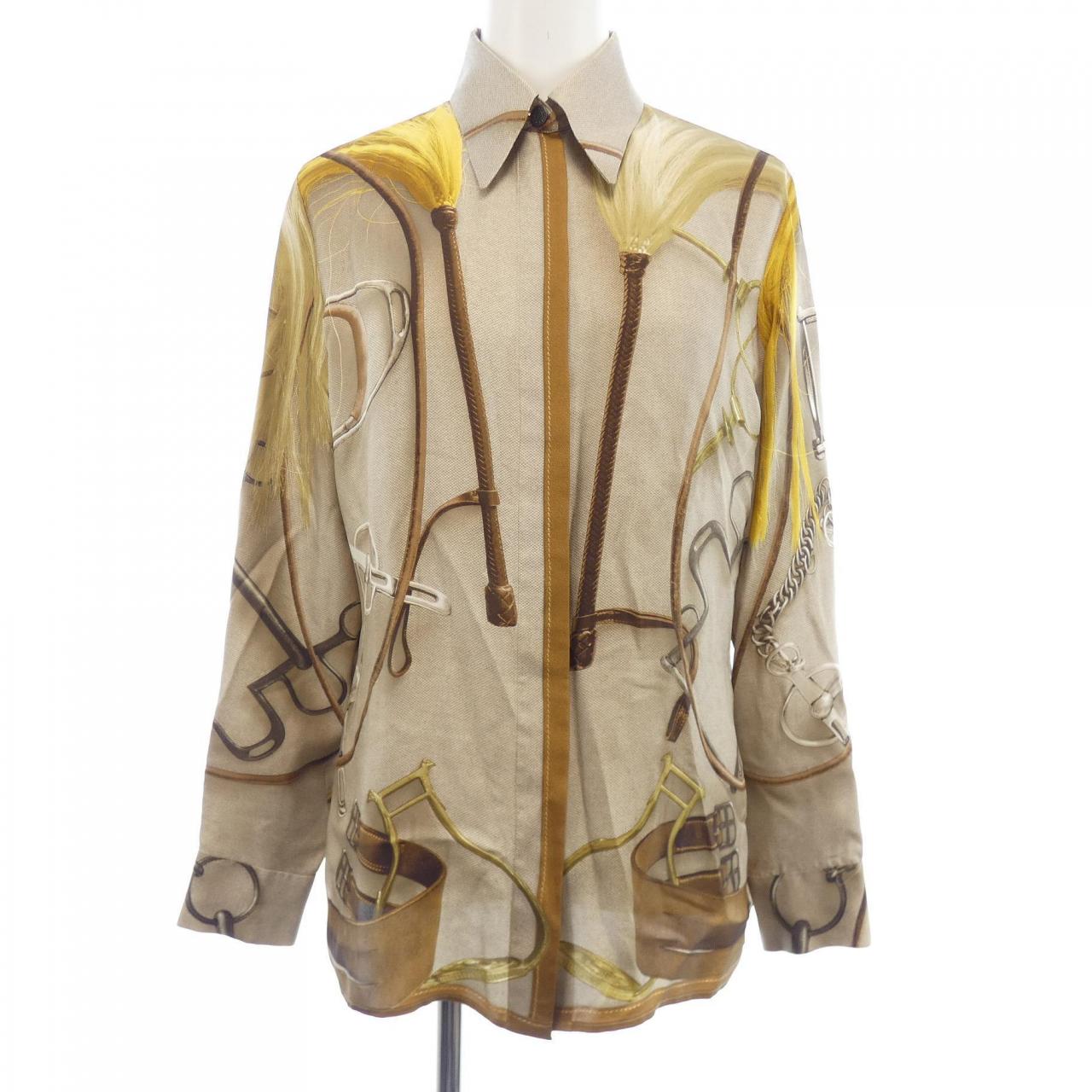 エルメス HERMES PROJECTS CARRES sh200 ツイルレーヌ. シャツ