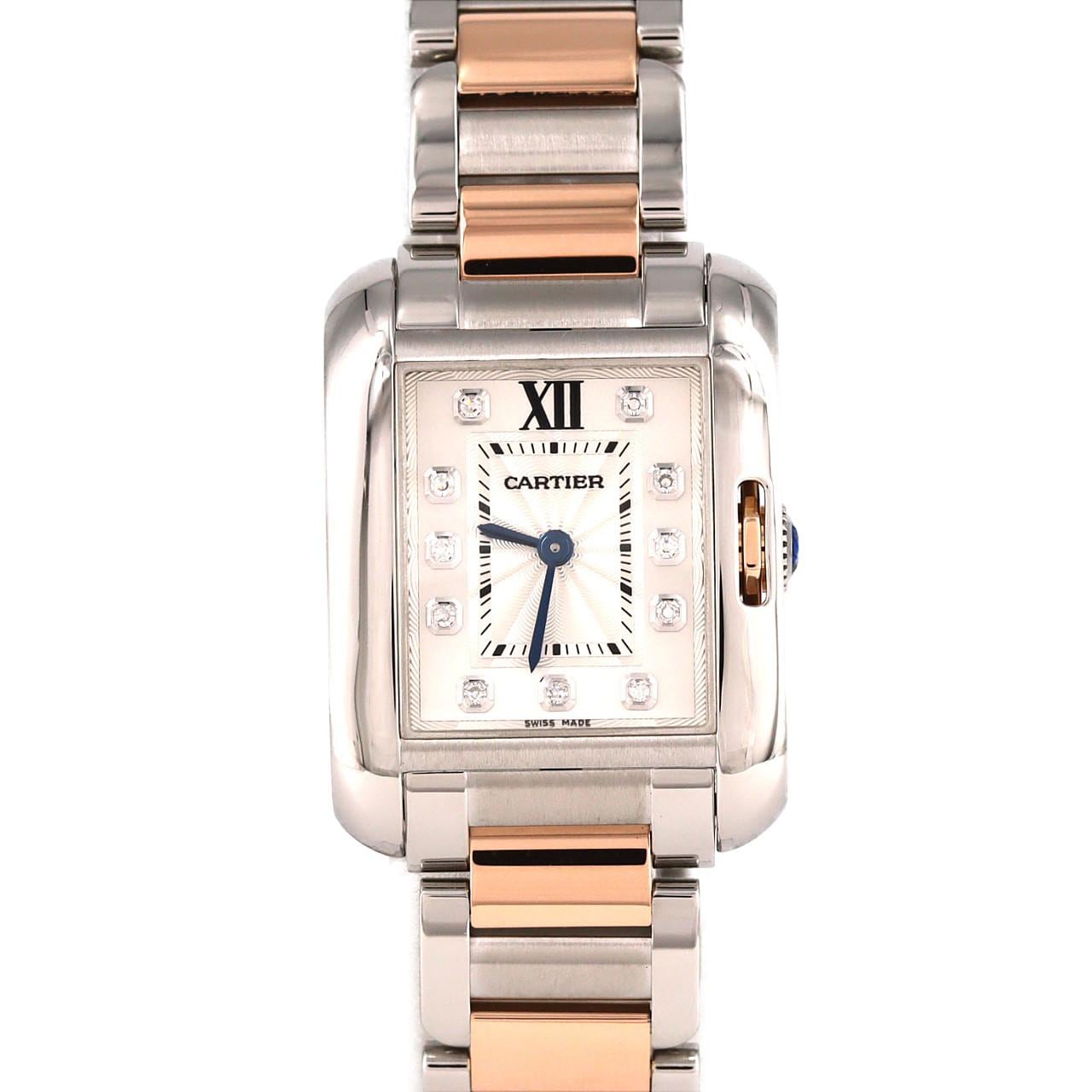 カルティエ タンクアングレーズSM PGコンビ･11P WT100024 SSxPG クォーツ