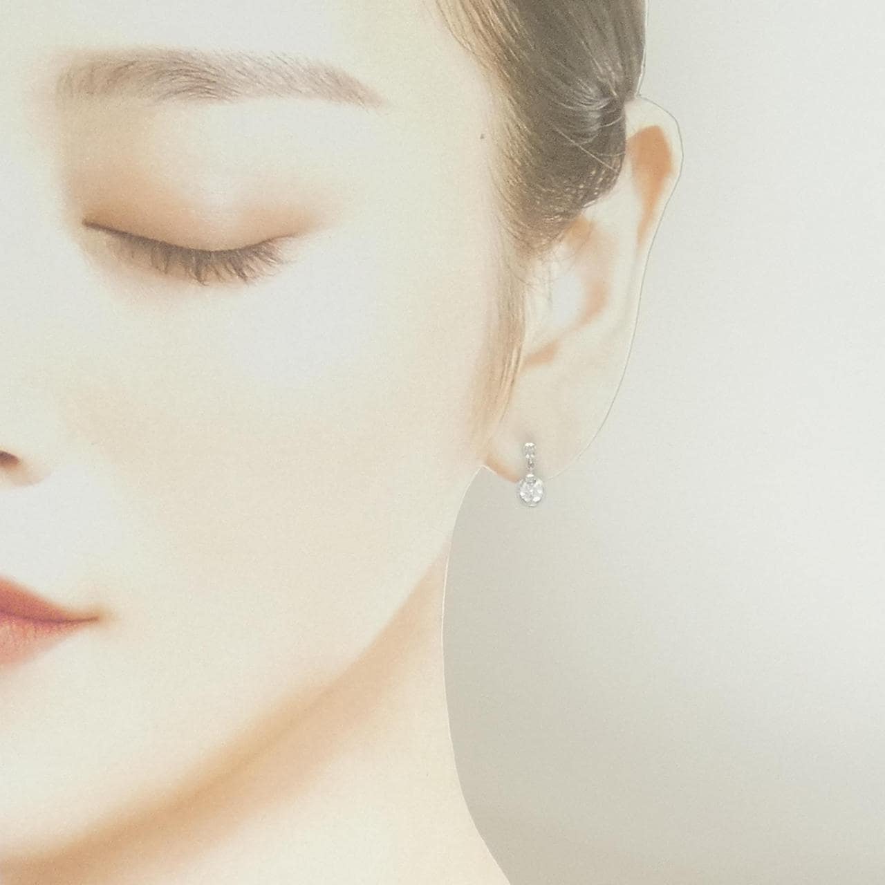 K18WG ダイヤモンド ピアス 0.434CT