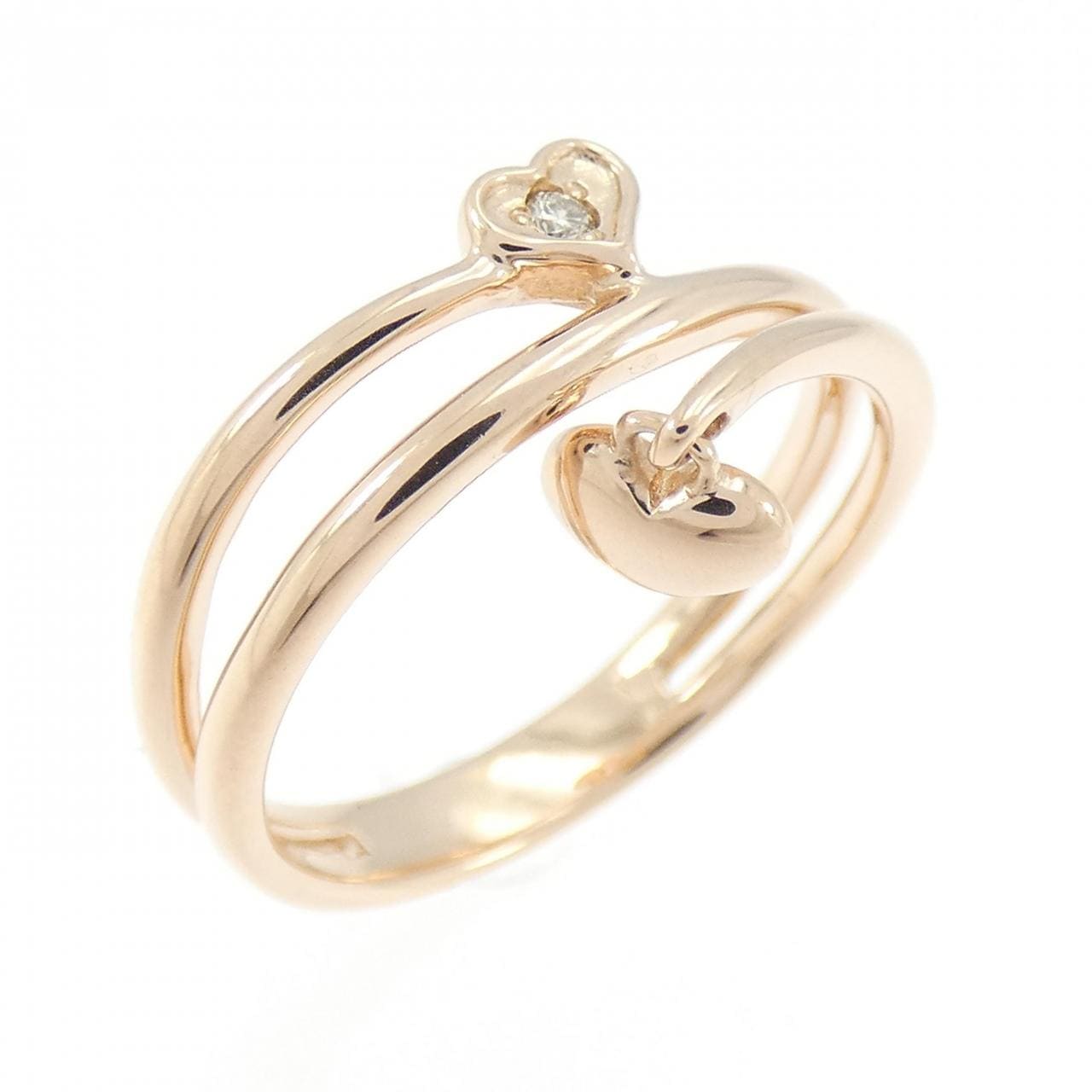 K10PG ハート ダイヤモンド リング 0.01CT