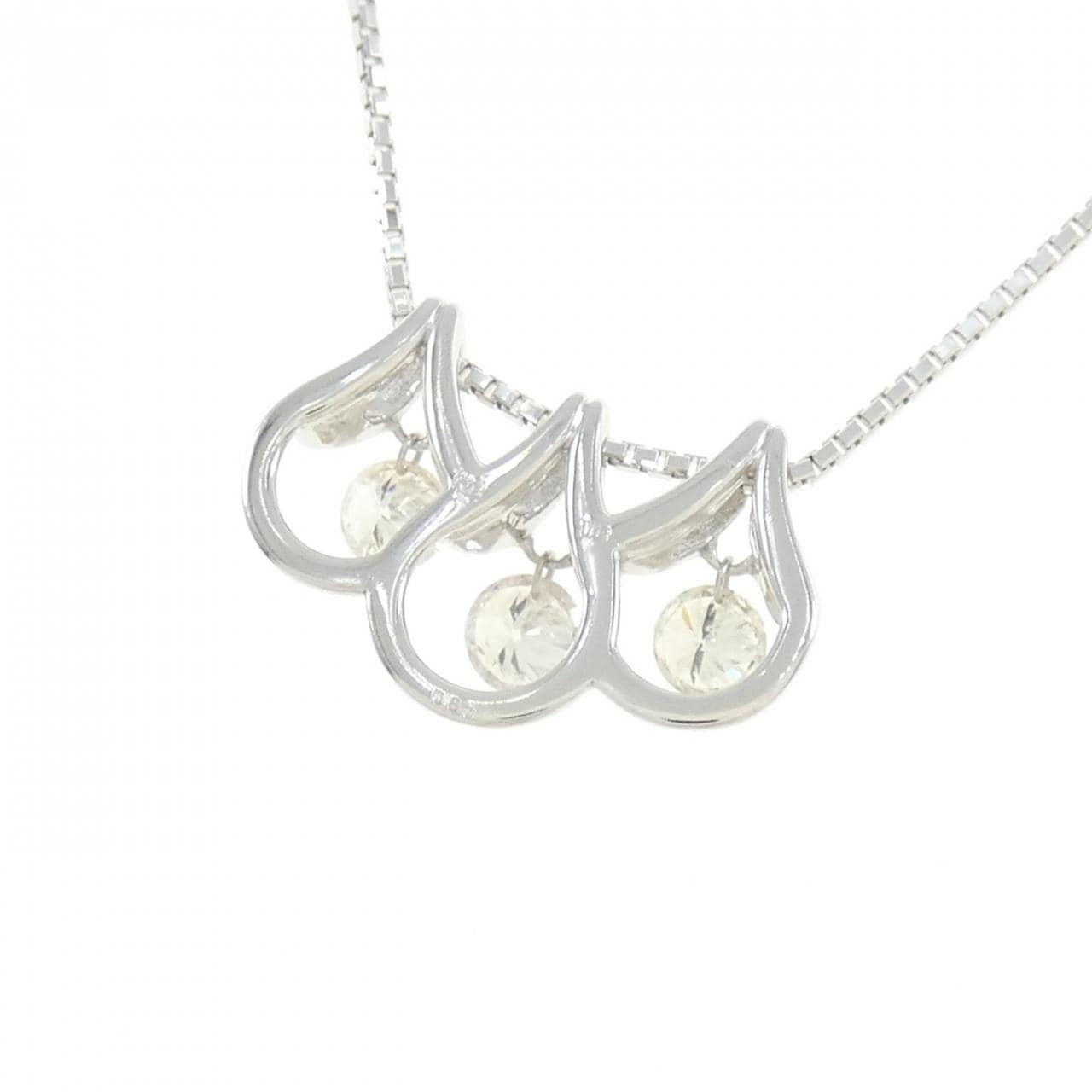 K18WG ダイヤモンド ネックレス 0.80CT