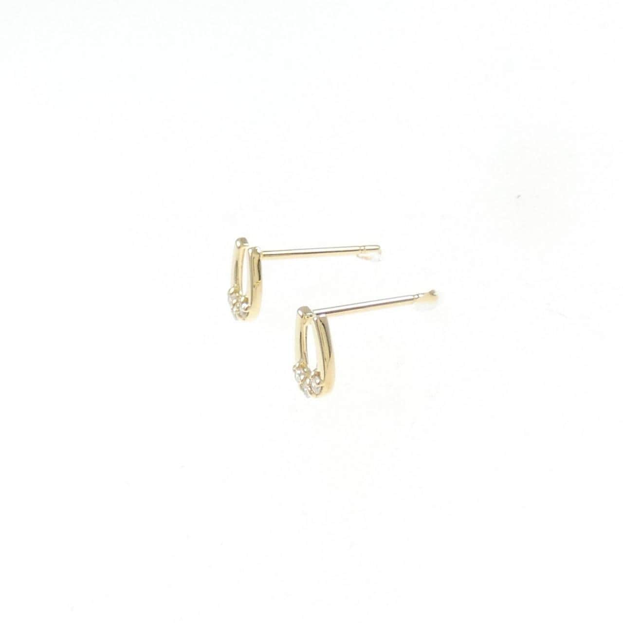 K18YG Horseshoe Diamond Earrings