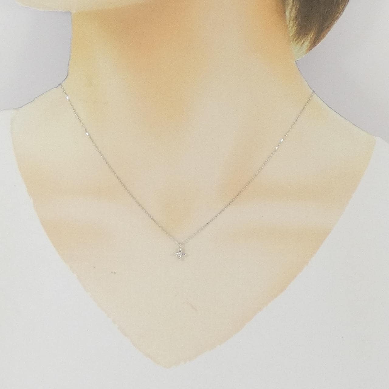 K18WG ダイヤモンド ネックレス 0.1CT