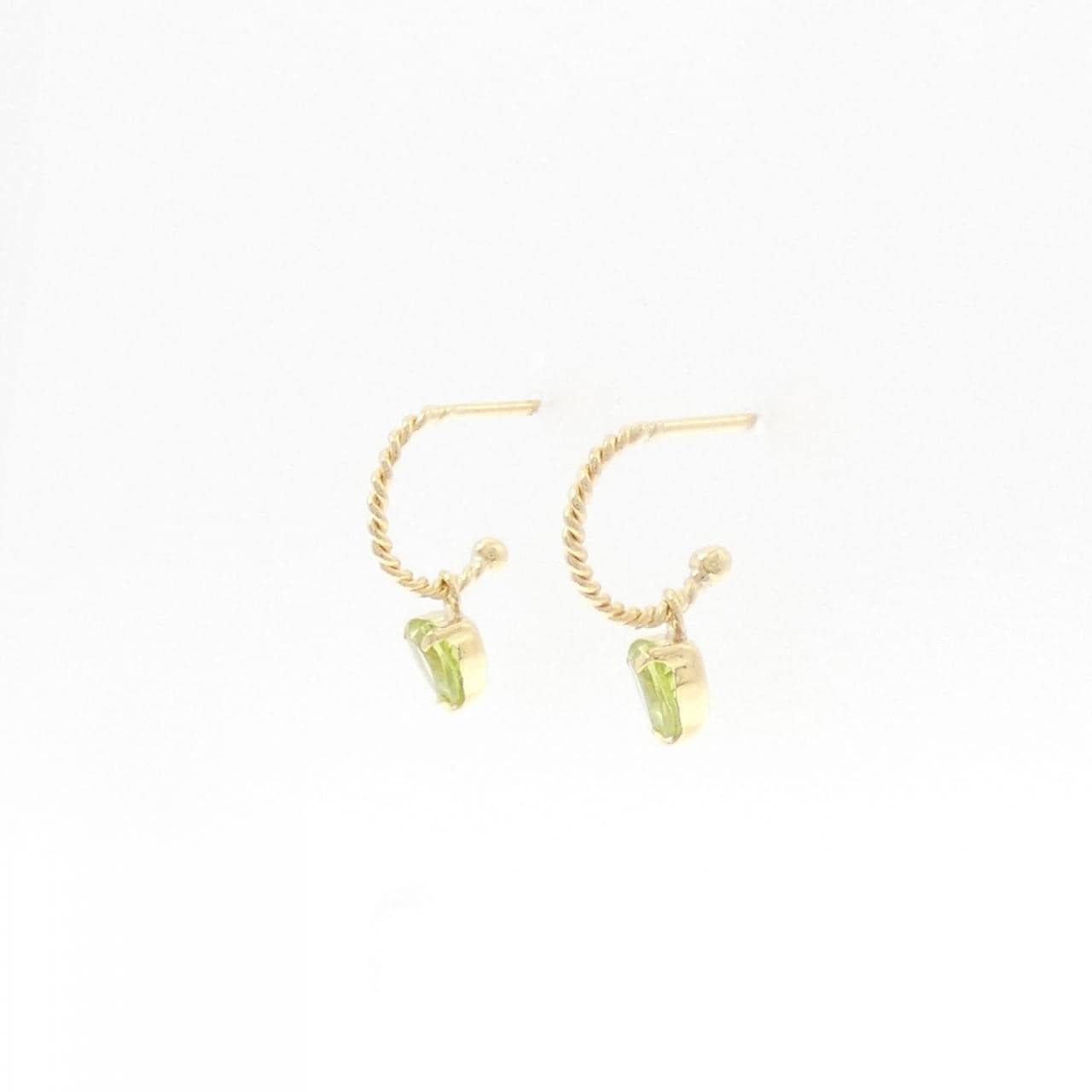 K18YG ハート ペリドット ピアス
