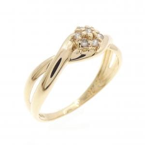 K18YG フラワー ダイヤモンド リング 0.10CT