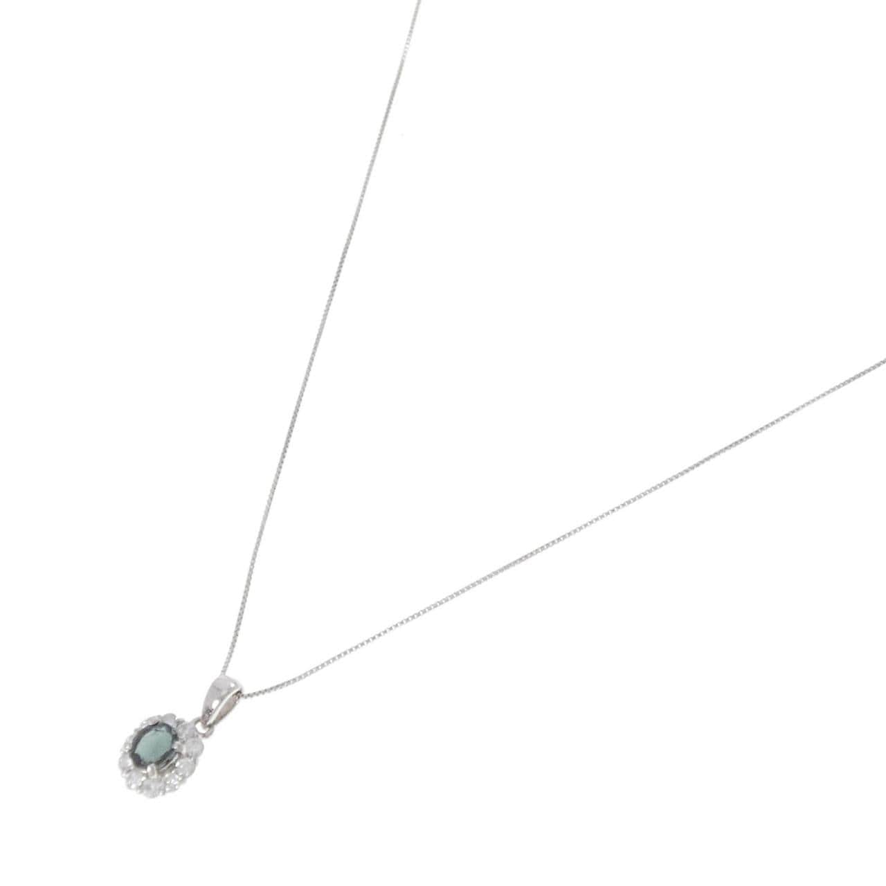 PT900/PT850 グリーンガーネット ネックレス 0.60CT